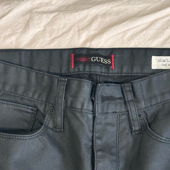 Vintage Guess leather like jeans - Picture 2 of 4